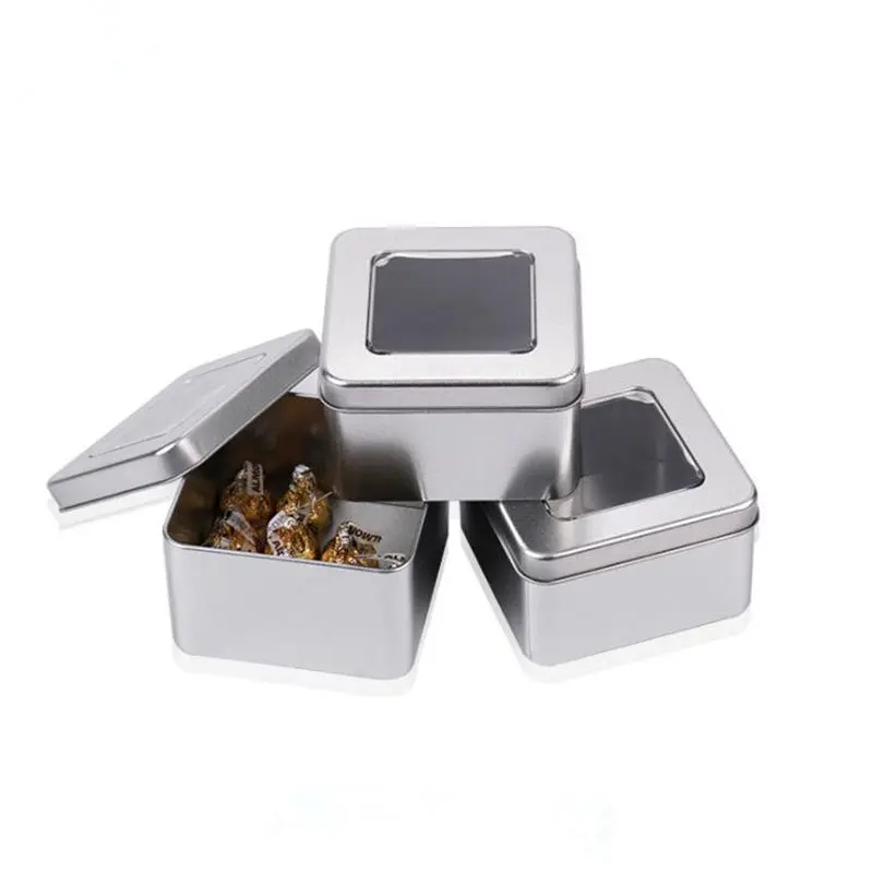 

Square Tea Candy Storage Box Wedding Favor Tin Box Sundries Earphone Cable Organizer Container Receive Box Gift Case F20173286