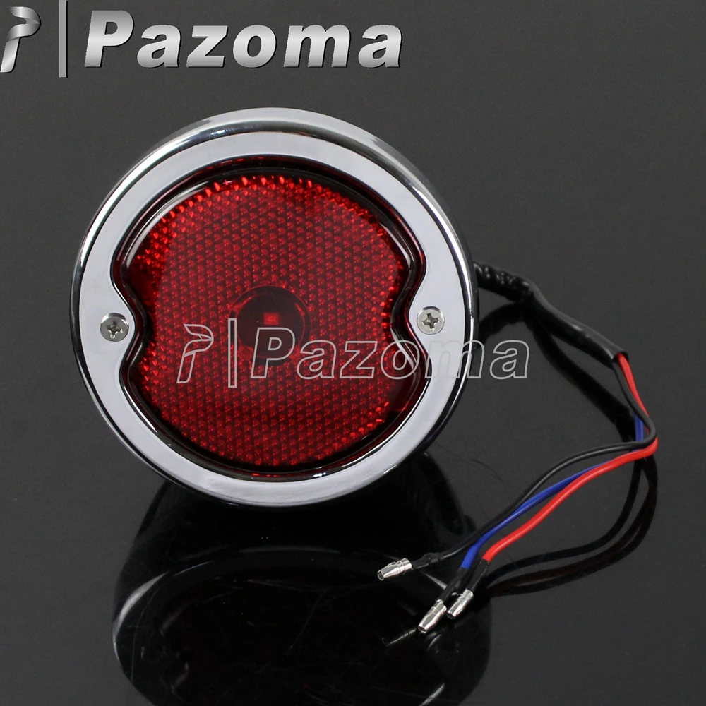 Chrome Motorcycles Red LED Tail Light Motorbike Rear Brake Lamp License Number Plate Light For Cafe Racer Chopper Scrambler