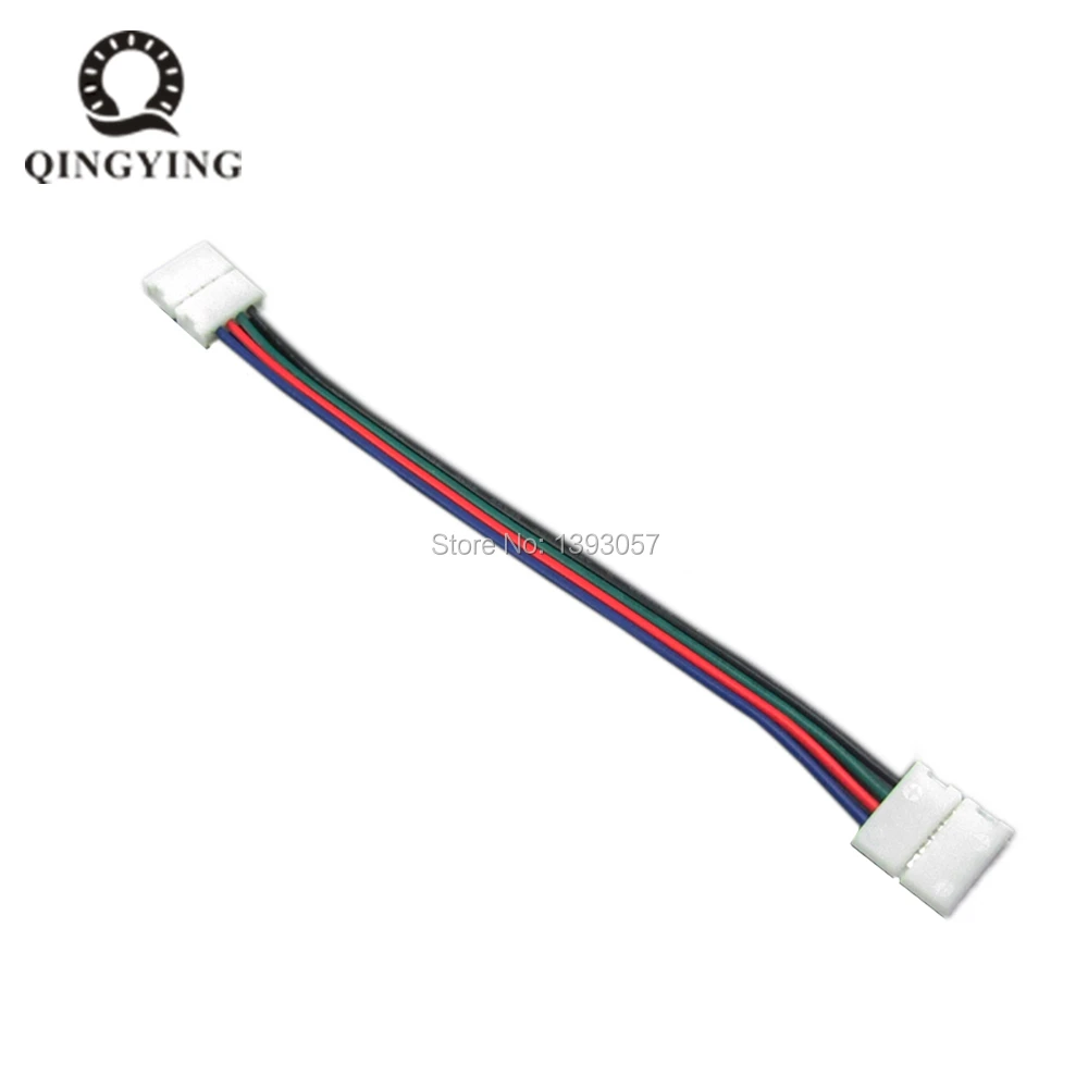 

20pcs/lot LED Strip Wire Cable Connector 10mm 4pin With One End Connector Suitable for 5050 3528 RGB Strips Connecting