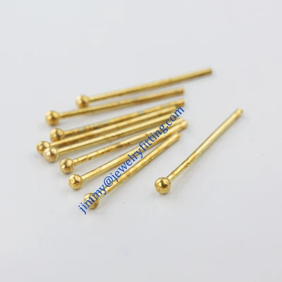 

Jewelry Making findings Raw brass Ball Pins Scarf Pins jewellry findings 0.7*15mm with 1.5mm ball shipping free