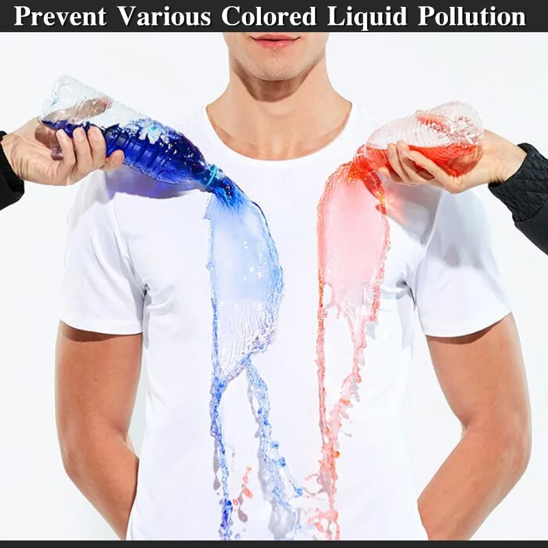 2pcs Nano Tech Anti-Dirty 5-level Waterproof Men T Shirt Hydrophobic Stainproof Antifouling Quick Dry Top Short Sleeve T-Shirt