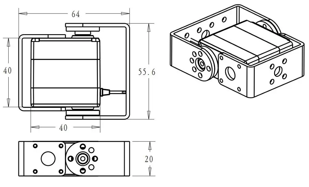 1X HV Mô men xoắn cao động cơ servo Robot servo RDS3235 35 KG Hộp số Kim Loại Coreless Motor kỹ thuật số servo Arduino servo cho robot DIY