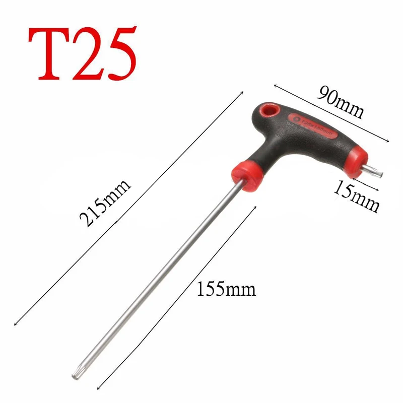 1pc T10/15/20/25/30/40 T-Handle Grip Torx Hex Screwdriver Allen Key Wrench Tool