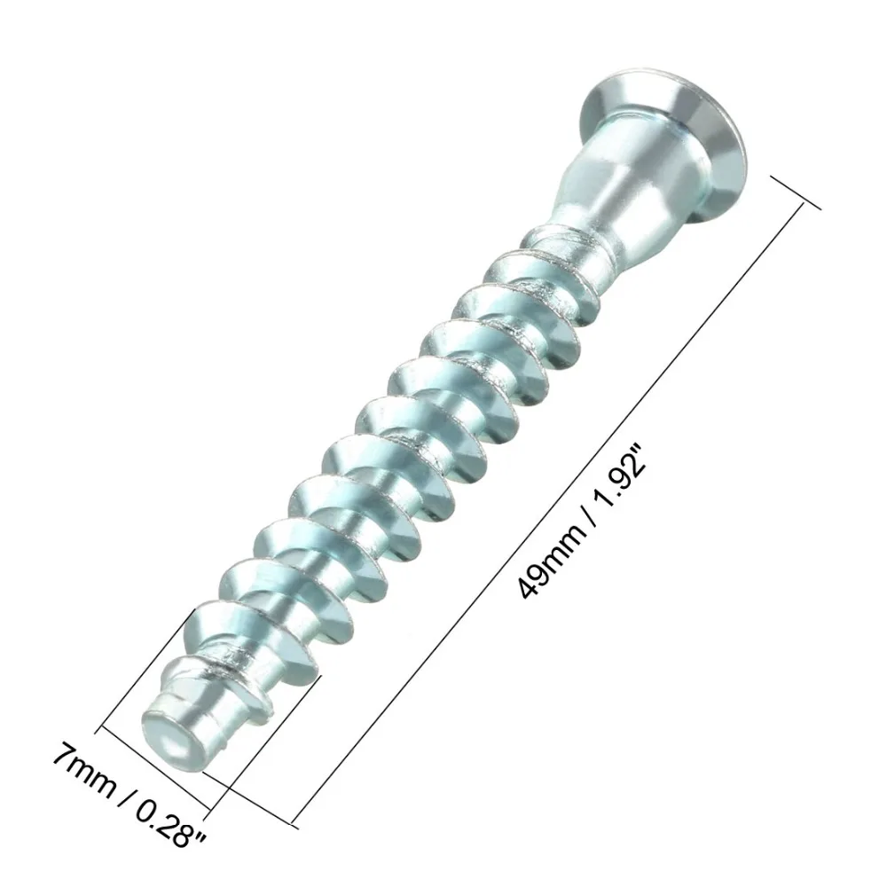Uxcell 20pcs Furniture Confirmat Screw 7x39mm 7x49mm 7x59mm Hex Socket Zinc Plated Silver Tone Bronze Tone Black