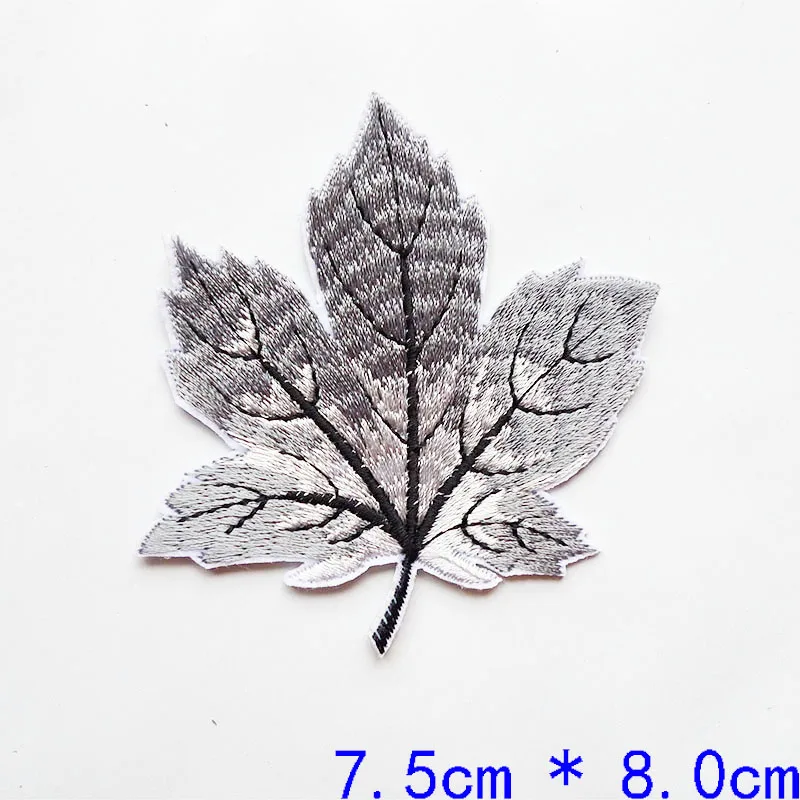 12 Kinds Maple Leaf Embroidery Iron On Patch For Clothing Sewing Badge Leaves Applique Dresses Shoes Bag Decoration DIY Apparel