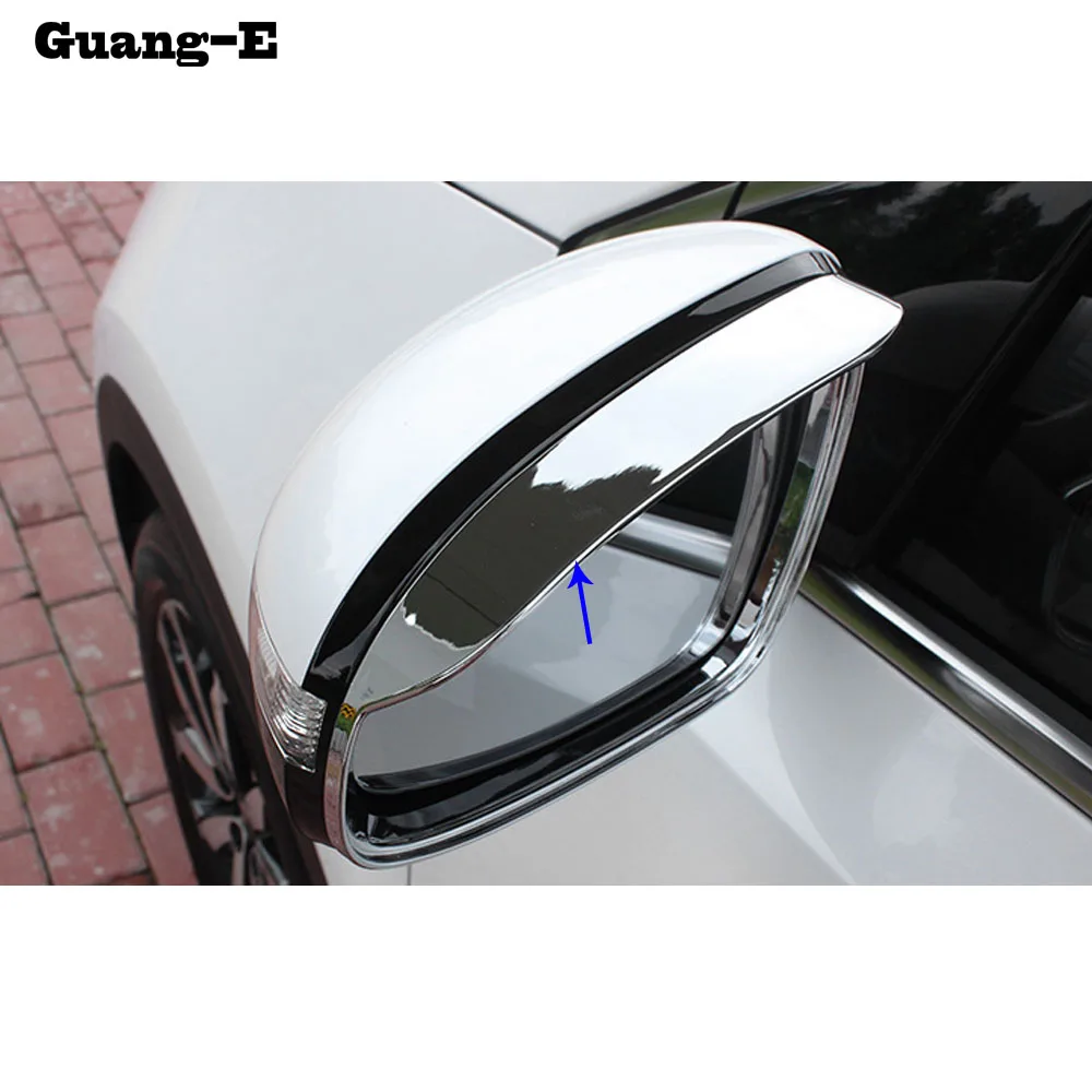 Car Rear View Side Glass Mirror Trim Frame Rain Shield Sun Visor Shade ABS Eyebrow 2PCs For Kia Sportage KX5 2016 2017 2018