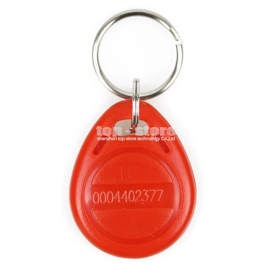 DIYSECUR 10pcs 125Khz RFID Card Key fobs Key Chian For Access Control System 125KHz RFID Reader Use Red