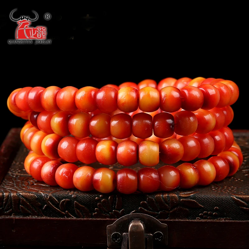 10PCS Natural camel bone Tibetan bone DIY buddhist beads bracelet accessories. Hole 1.5mm