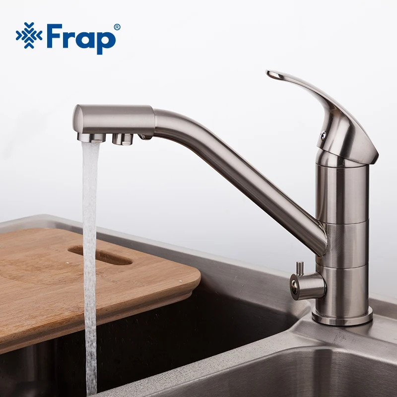 

High-end Brass Body Nickel Brushed Kitchen faucet sink Mixer tap 360 degree rotation with Water purification features F4321-5