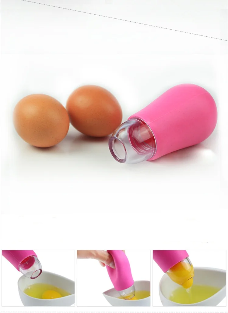 

1PC Yolk Separator Egg Tool Silicone + PP Eggs Separator Egg White And Yolk Separator LB 128