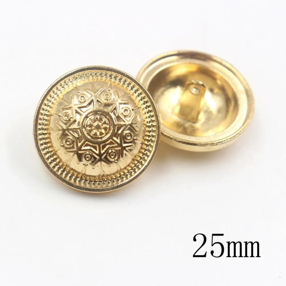 25mm 10pcs/lot Snow metal buttons gold sweater coat decoration shirt buttons accessories DIY JS-0213