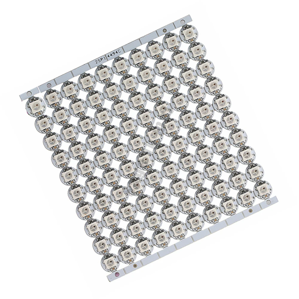 Chip LED SMD 200 RGB WS2812B de 5050mm de diámetro, placa de disipador de calor con IC integrado programable individualmente, 9,6 piezas, Blanco/negro