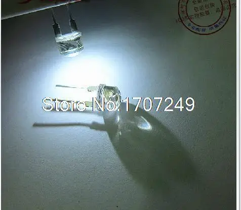 200pcs/lot 8mm Straw Hat Led Lamp Bead Are White Light 0.5w F8mm Power 0.5w Hat Light-emitting Diode 3.0-3.2 6000-8000k