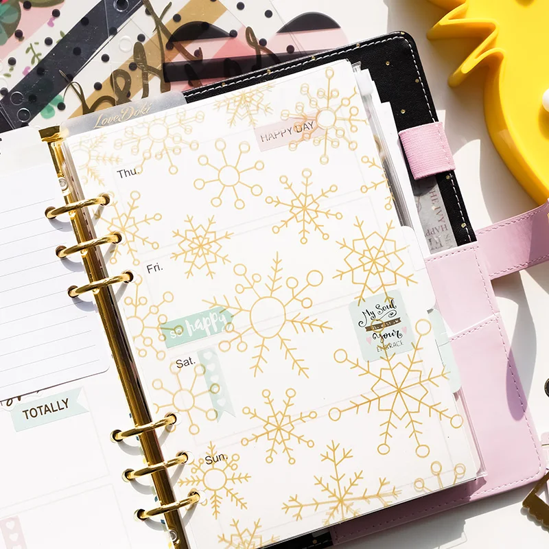 dokibook Lovedoki A5 A6 A7 Transparent dividers Gold foil printing Best Wish index page filler gold dividers hot