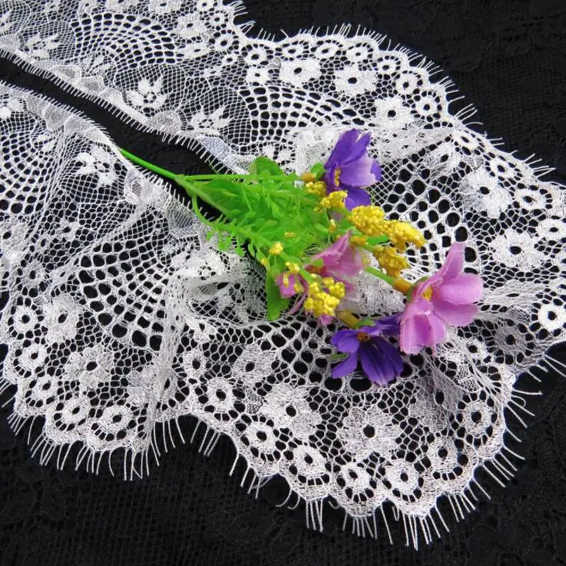 9.5cm 3yards White Black French Eyelash Lace Ribbon Handmade Sewing Garments Accessories DIY Dress Edge Wrapping Embroidery lace