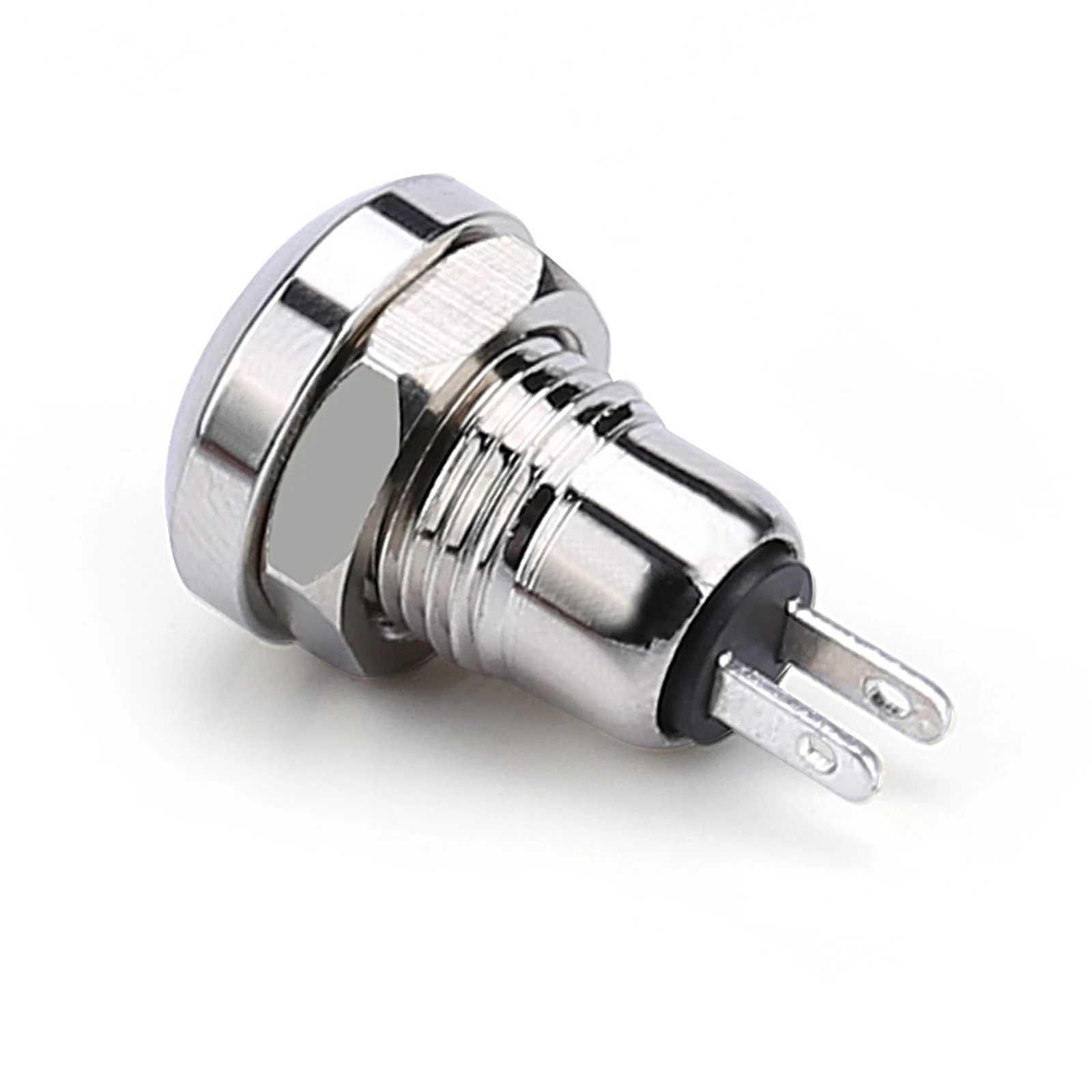 زر ضغط مؤقت صغير 8 مللي متر من الفولاذ المقاوم للصدأ ، IP67 1NO 2Pin 3A/250V للسيارة/القارب/DIY