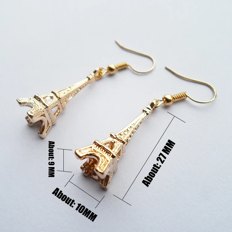 2022 New design gold-color Conical France tower pendant earrings Fashion alloy tower earrings with good quality