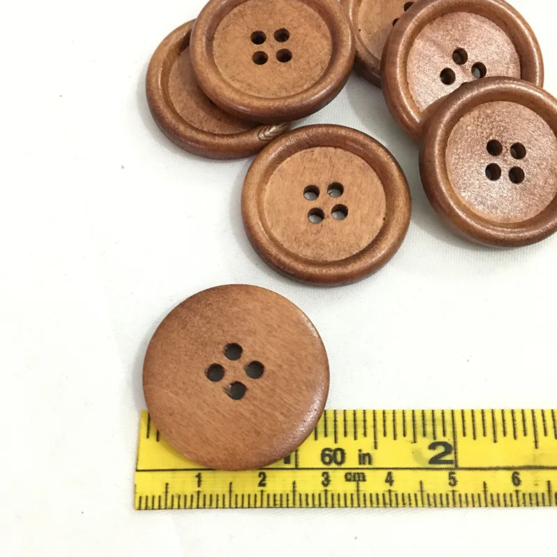 25PCs DIY Retro natural color wooden buttons 30 mm  DIY sewing clothes button for craft scrapbooking sewing  7NK185