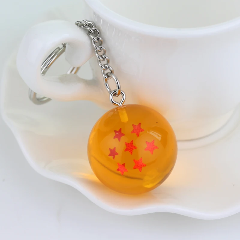 Japanese Anime Goku Super Keychain 3D 1-7 Stars Cosplay Crystal Ball KeyChain Collection Figures Toys Pendant Car Keyring Gifts