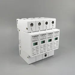 AC SPD 3P+N 20KA~40KA  C ~385V  House Surge Protector protection Protective Low-voltage  Arrester Device