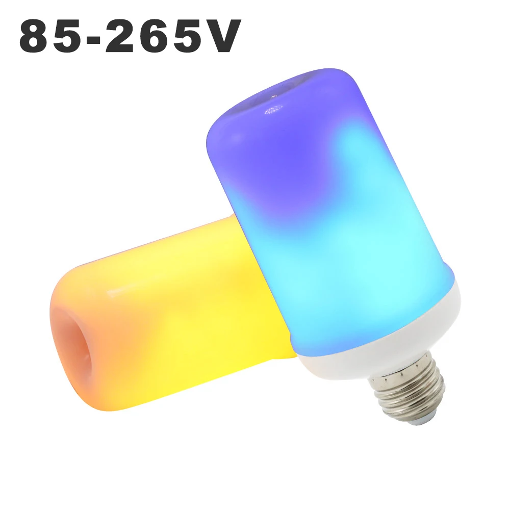 99LEDs E27 LED Flame Bulb 3 modes + Gravity Sensor Fire Light Blue AC85-265V Flickering Emulation Flame Effect Lamp Mood Creator