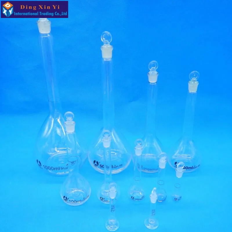 Matraz volumétrico transparente de 2ml, botella de volumen constante, para laboratorio