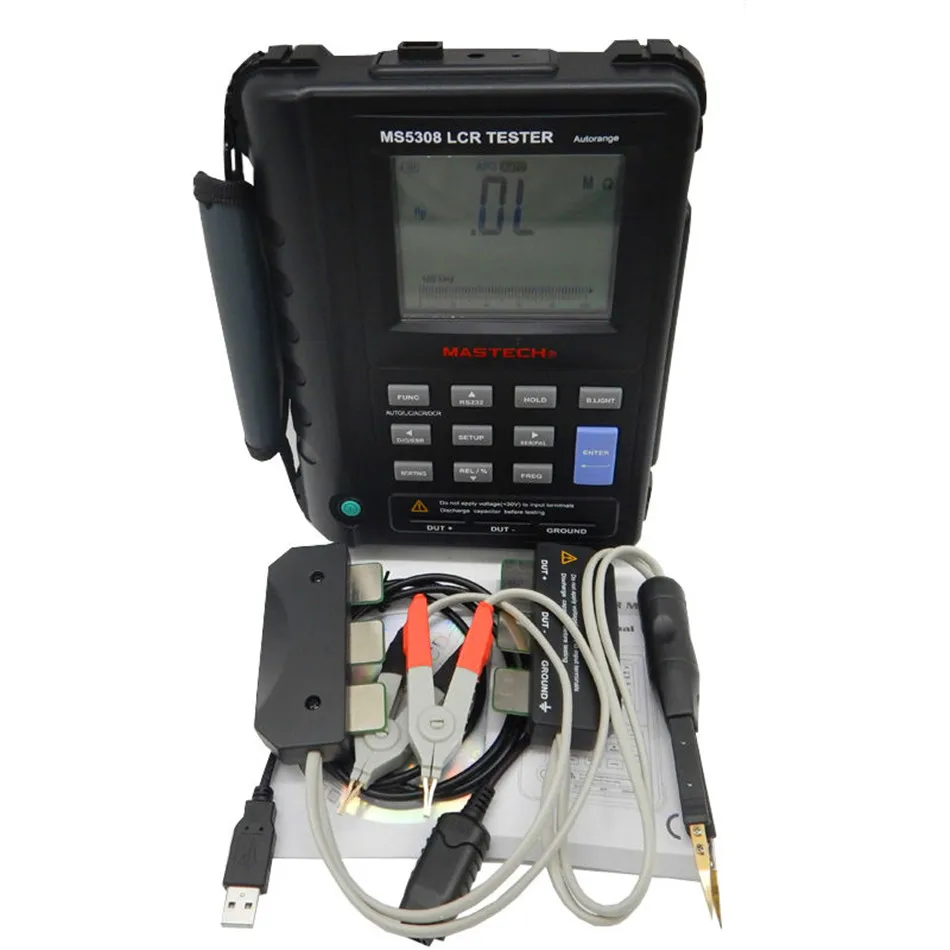 Imagem -06 - Lcr Medidor Portátil Auto Escala Lcr Tester de Alto Desempenho 100khz Ms5308