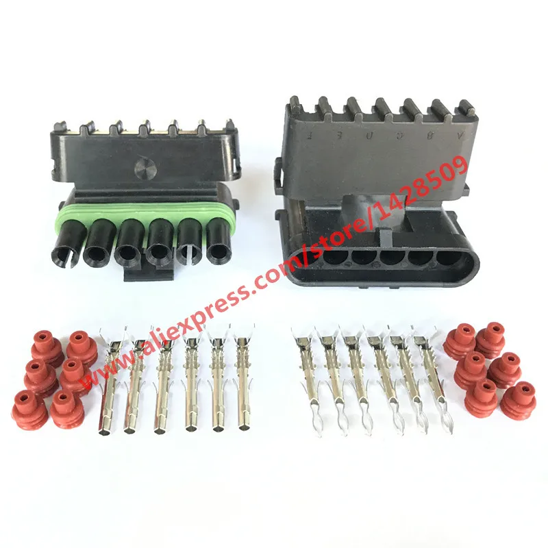 

10 Set 6 Pin 12010975 12015799 Female Male Weather Pack Electrical Wire 2.5 Connector Plug Sealed Wiring Automobile Connectors