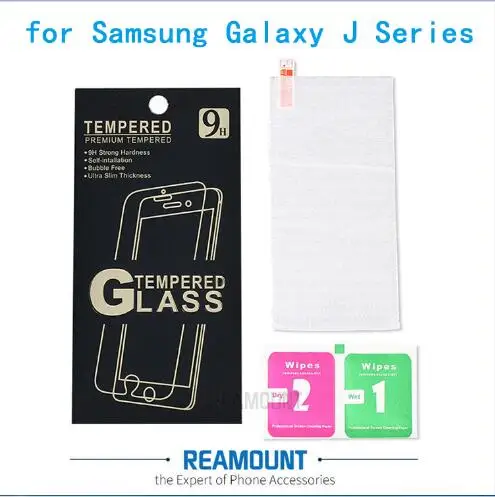 100 pcs Tempered Glass Film for Samsung Galaxy J7 9H Hard 2.5D Front Screen Protector with Clean Tools for Samsung Galaxy J5