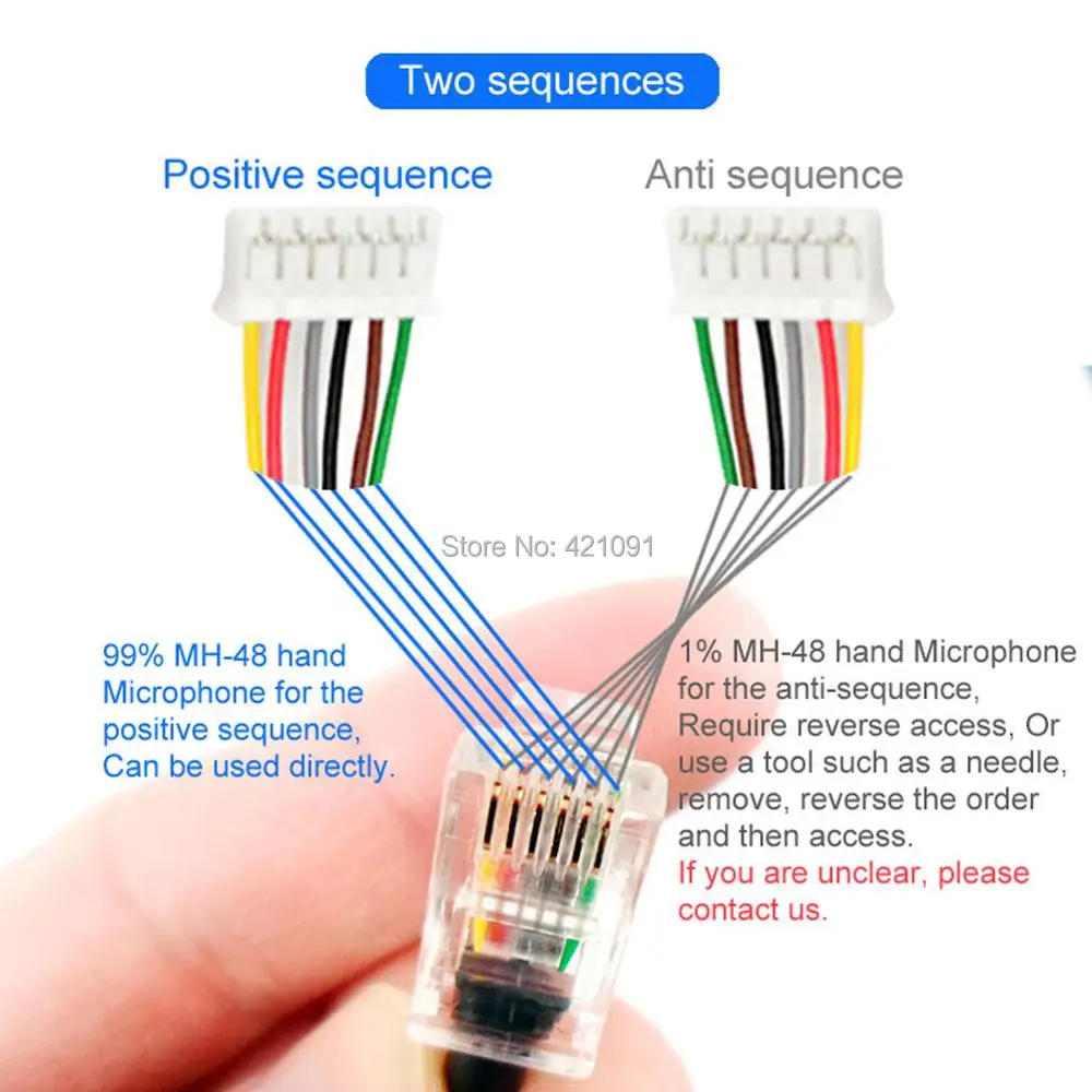 MH-48A6J 6 Pin Hand Microphone Cable for Yaesu FT-7800 FT-8800 FT-8800r FT-8900 FT-8900r FT-7900r Car Radio MIC Cord
