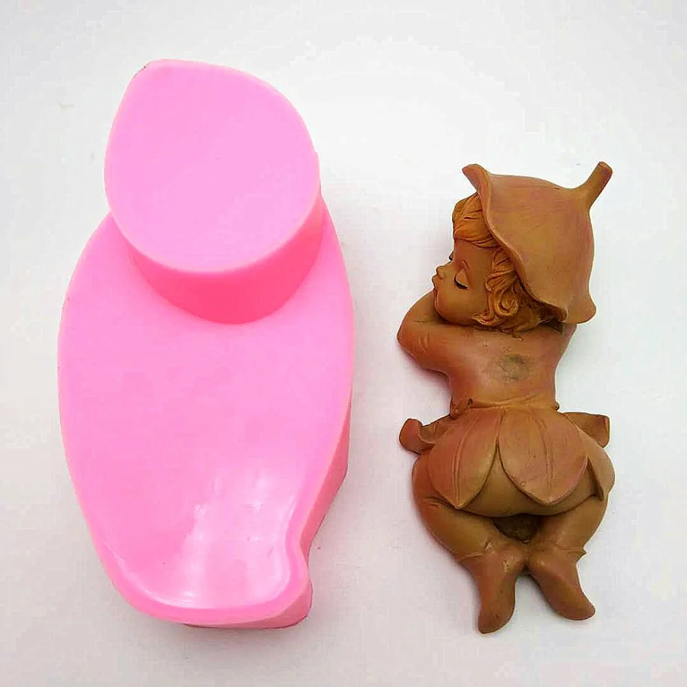 Cute baby, flower fairy silicone mold cake soft candy decoration tools DIY candy candle soap 3d mold