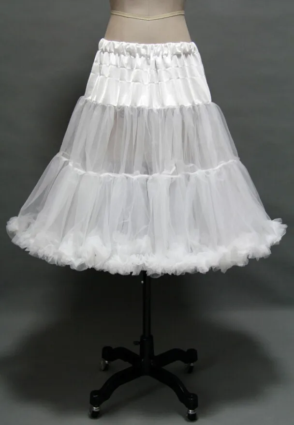 ในสต็อก Ruffled Petticoats สีสันสีแดงรุ่น1950S Vintage Tulle ภายใต้กระโปรงสำหรับงานแต่งงาน