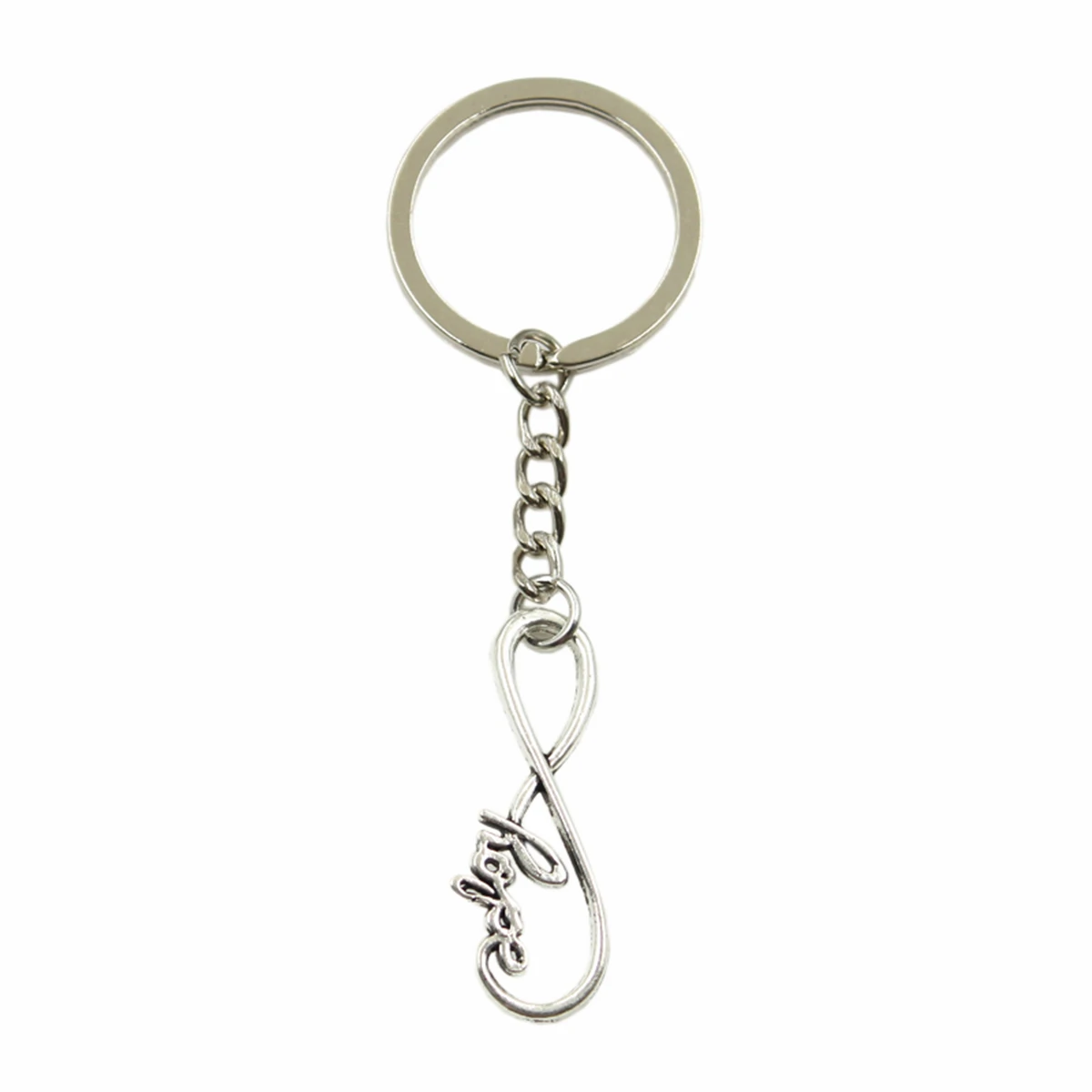 New Hot Men Key Ring Metal Key Chain Keychain Gift Jewelry Silver Color Infinity Symbol Hope Pendant Great Promotion