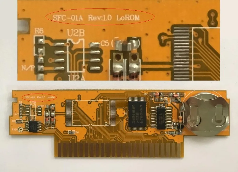 PCBA of Custom make SINGLE game cartridge for SNES console