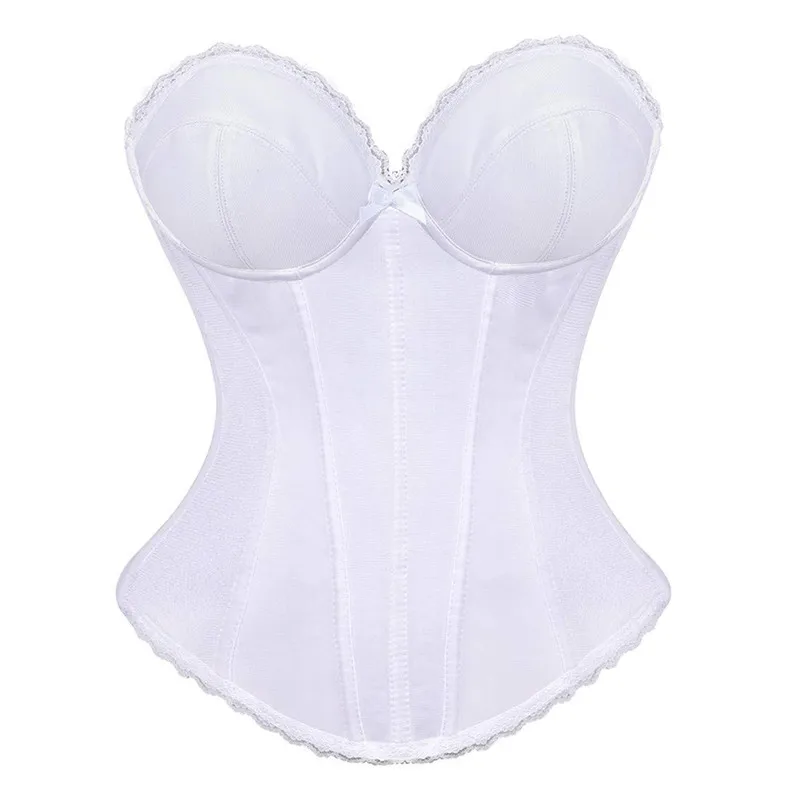 Corset Bridal Overbust Wedding Bustiers Corsets with Straps Gothic Tank Tops for Women Vintage Exotic Sexy Korsett White