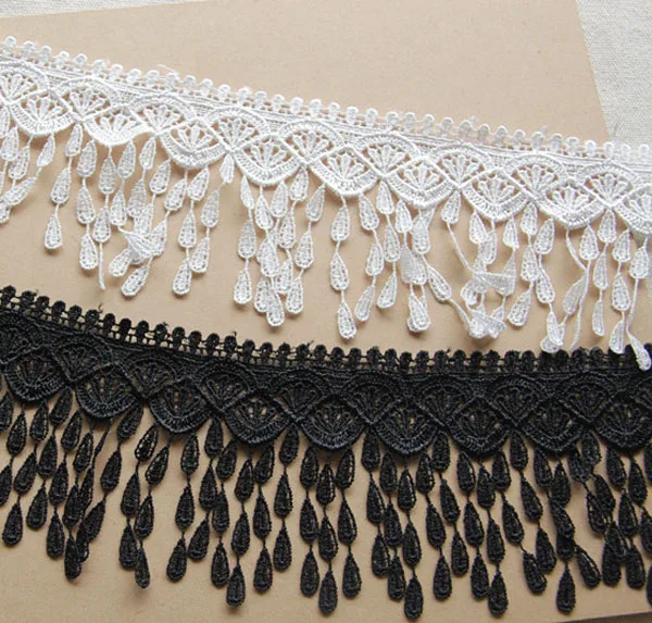 1yard Width:8cm Water Soluble Tassels Lace Dress Trim Ribbons DIY Sewing Garment Handmade Accessories(ss-657)