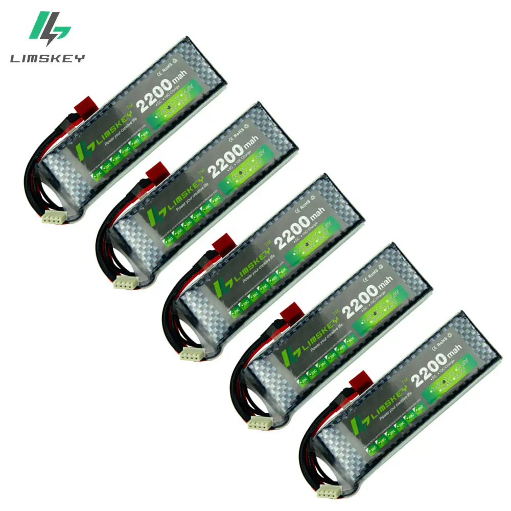 

5PCS/LOT Limskey Drone 3S Lipo Battery 3S 11.1V 2200 mAh 25C MAX 50C for Quadcopter RC Car Airplane T-REX 450 Helicopter Part