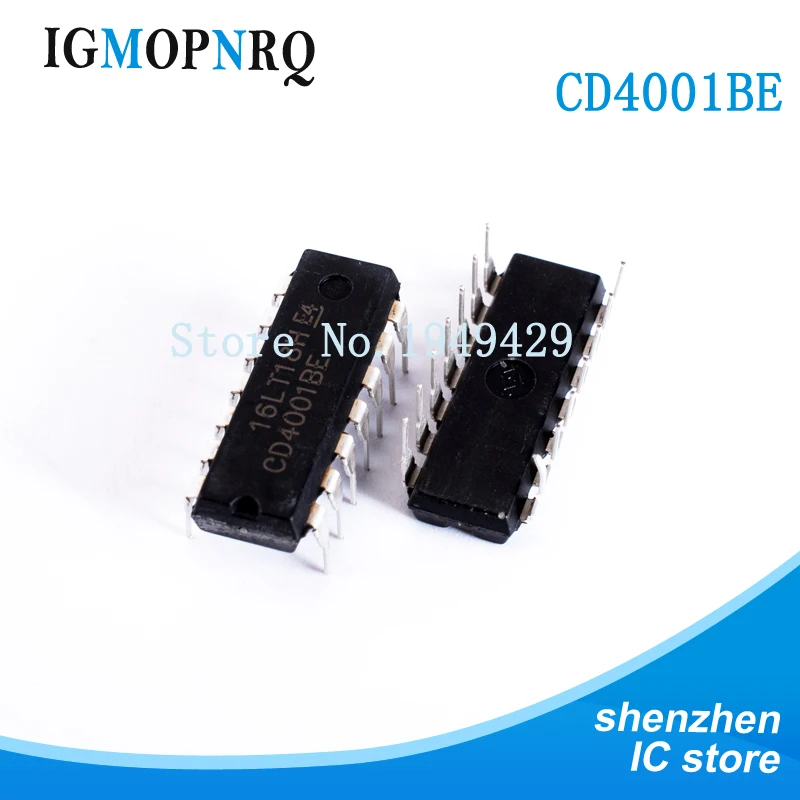 10PCS CD4001BE CD4001 DIP-14 4001BE 4001 new and original IC Four 2-input NOR gate