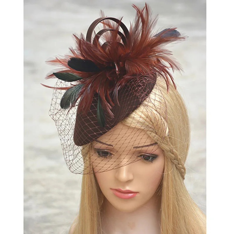 NEW Veil Women Fascinator Pillbox Felt Wool Cocktail Race Hat Wedding Cocktail  Party Formal Dress Hats T167