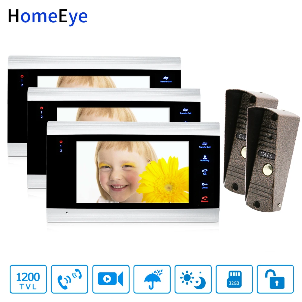 

Wholesale Video Doorbell Video Intercom 2-3 Home Access Control System Motion Detection Multi-languages OSD Menu Touch Button