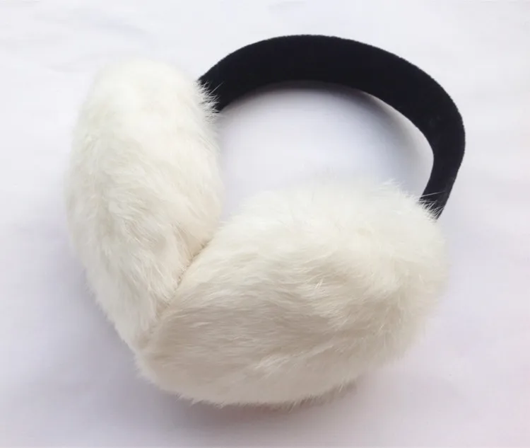 real fur earmuffs winter earmuffs unisex natural rabbit fur ear warmer white, black, brown,grey girls winter ear prector.A794