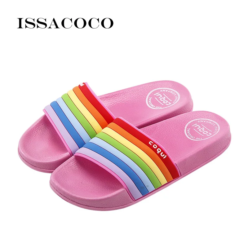 ISSACOCO – pantoufles d'été pour femmes, sandales à fond souple, chaussures de plage décontractées, salle de bain, Zapatillas Pantufa, 2019