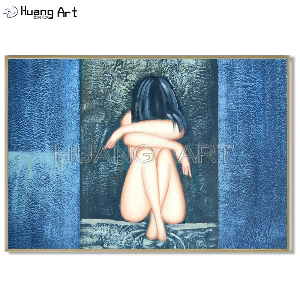 Hand Painted Nude Art Painting for Home Decor Nude Girl Portrait Oil Painting on Canvas Abstract Wall Painting for Living Room