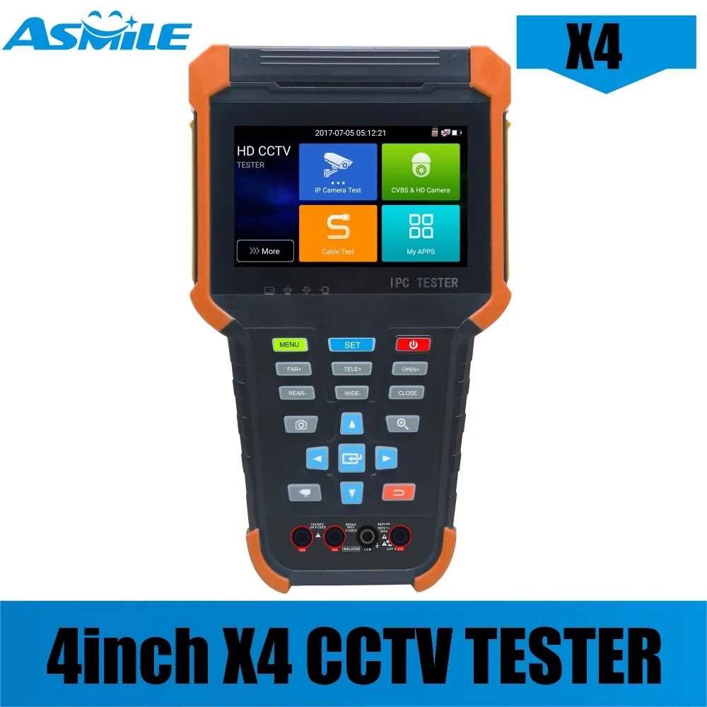 Portable X4 series touch screen IP Camera tester with TVI 8MP/CVI 8MP/AHD 5MP/EX-SDI