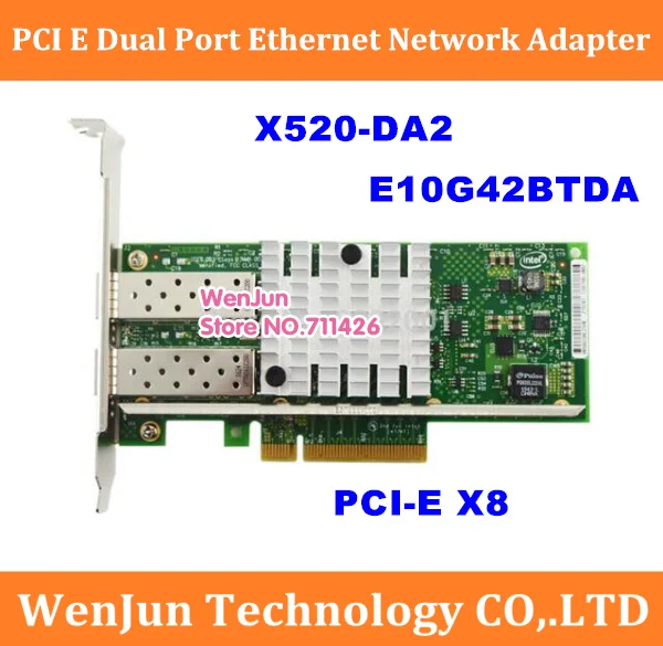 X520-DA2 10GBase PCI Express X8 82599ES Chip Dual Port Ethernet Network Adapter support x16, E10G42BTDA,SFP not included