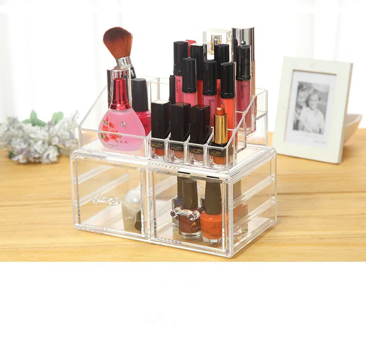 

1PC New Makeup Organizer Storage Box Acrylic Make Up Organizer Cosmetic Organizer Makeup Storage Drawers Organizer OK 0566