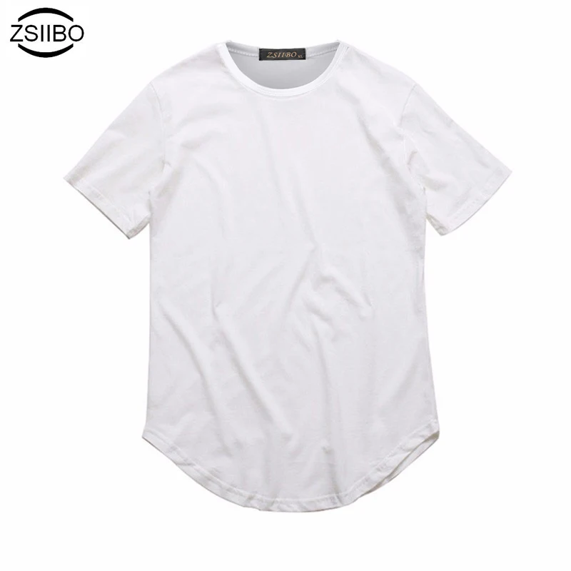ZSIIBO TX135-2 كاني ويست تمديد تي شيرت الرجال منحني هيم الخيوط الطويلة الهيب هوب بلايز الحضرية فارغة رجالي تي شيرت #3