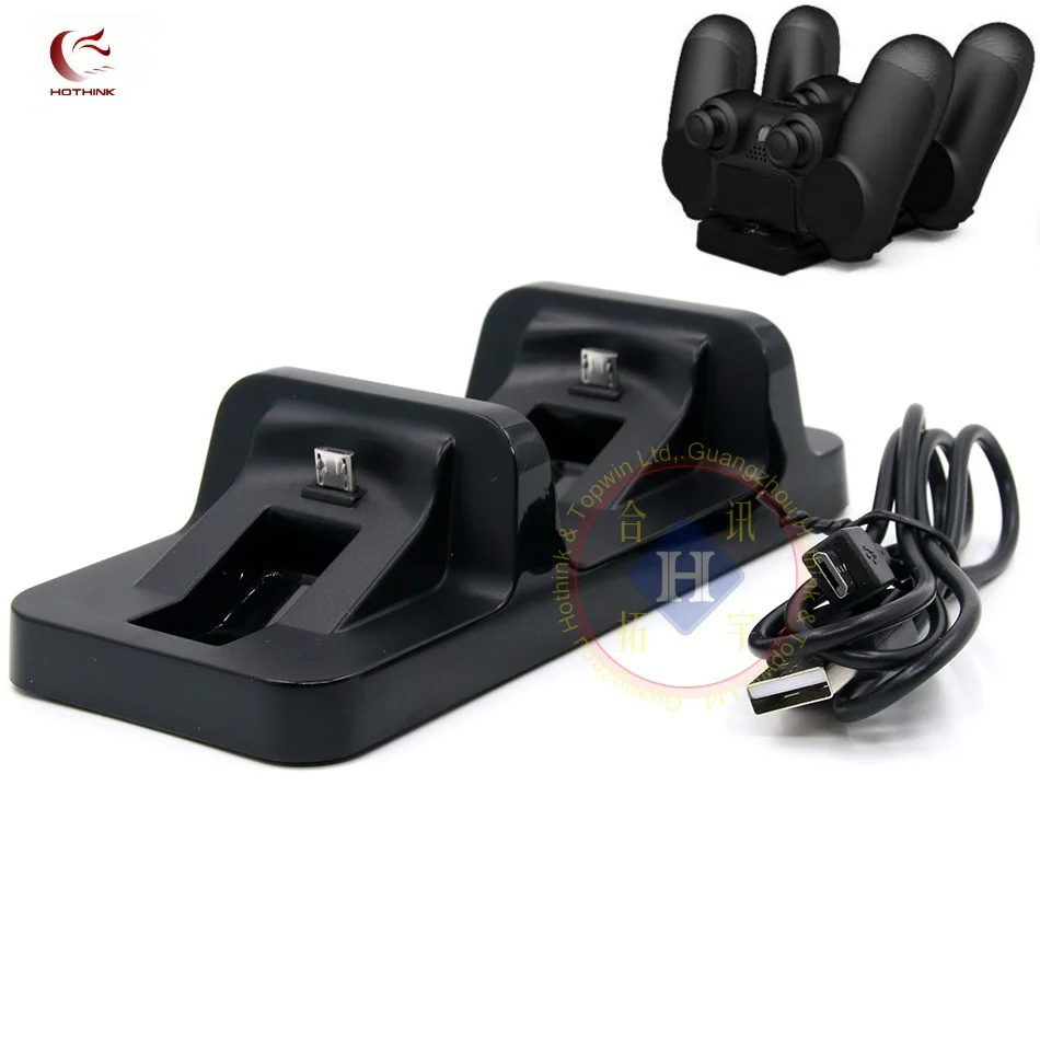 Двойная зарядная док-станция HOTHINK, зарядная док-станция USB, подставка для контроллера PS4 / PS4 Slim / PS4 Pro, аксессуары для геймпада dualshouck 4
