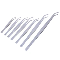 1PC Hot Sale Stainless Steel Elbow Tweezers Aquarium Clear Clip Tool Medical Repair Tools 12.5cm/14cm/16cm/18cm/20cm/25cm/30cm