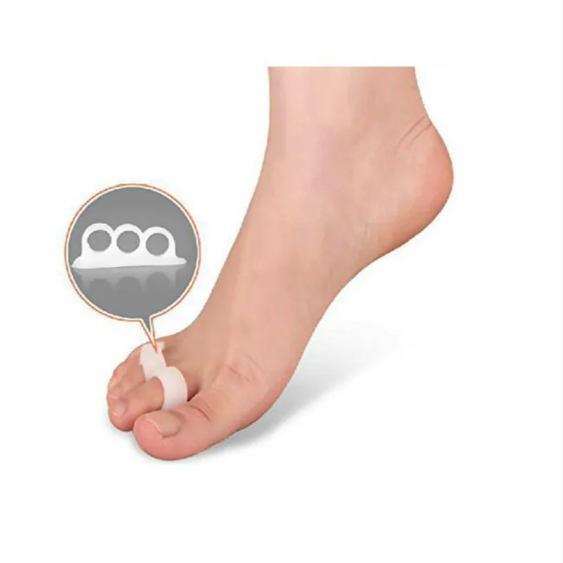 2 pairs Hammer Toe Treatment Three Holes Hallux Valgus Silicone Toe Seperator Corrector